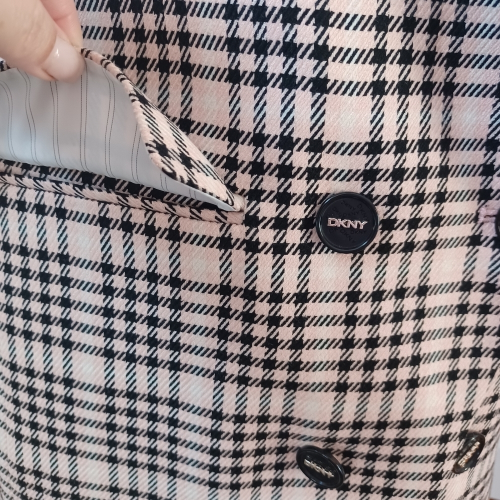 DKNY Womens Below Hips Double Breasted Long Sleeve Boyfriend Jacket Blazer - Picture 5 of 15